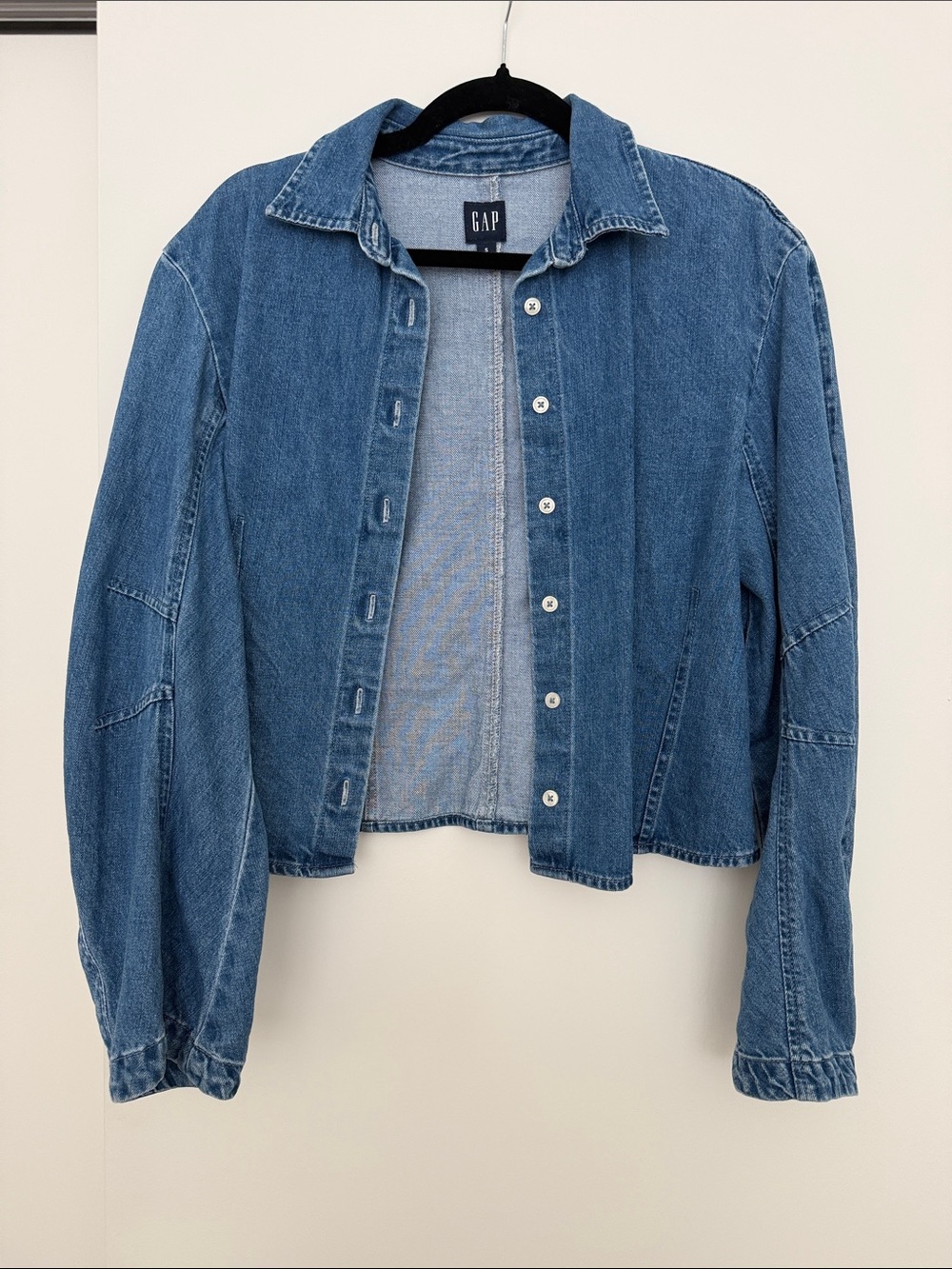 GAP Medium Blue Denim Button-Front Jacket